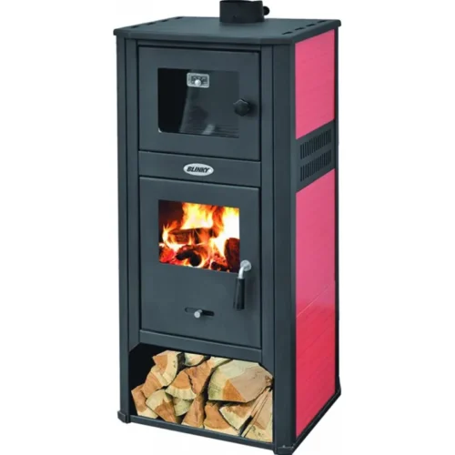 stufa a legna con forno rossa 98150-50