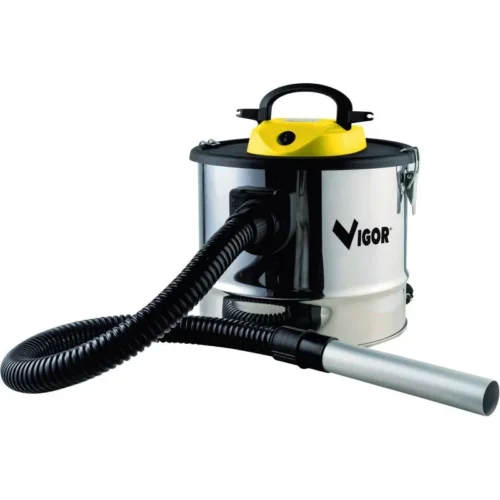 Bidone aspiracenere Vigor Cener-El Inox 15 litri 800 W con fusto in acciaio e filtro HEPA
