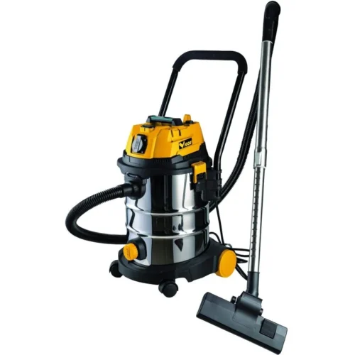 Bidone aspirapolvere Vigor VBA-25L Inox 1200W con presa per elettroutensili e fusto da 25L