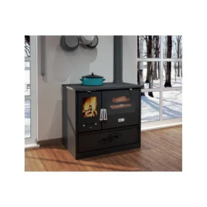 Cucina a legna Blinky FIORELLA 9 kW in acciaio con forno e certificazione 3 stelle