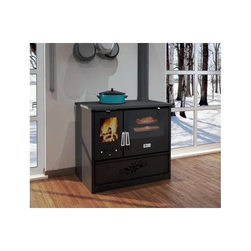 Cucina a legna Blinky FIORELLA 9 kW in acciaio con forno e certificazione 3 stelle