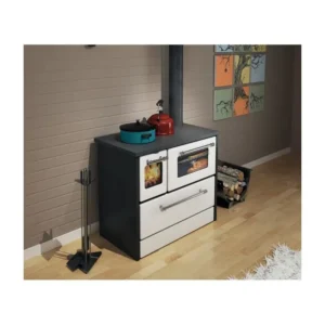 Cucina a legna Blinky GIUSY 9 kW con forno, acciaio smaltato e certificazione 4 stelle